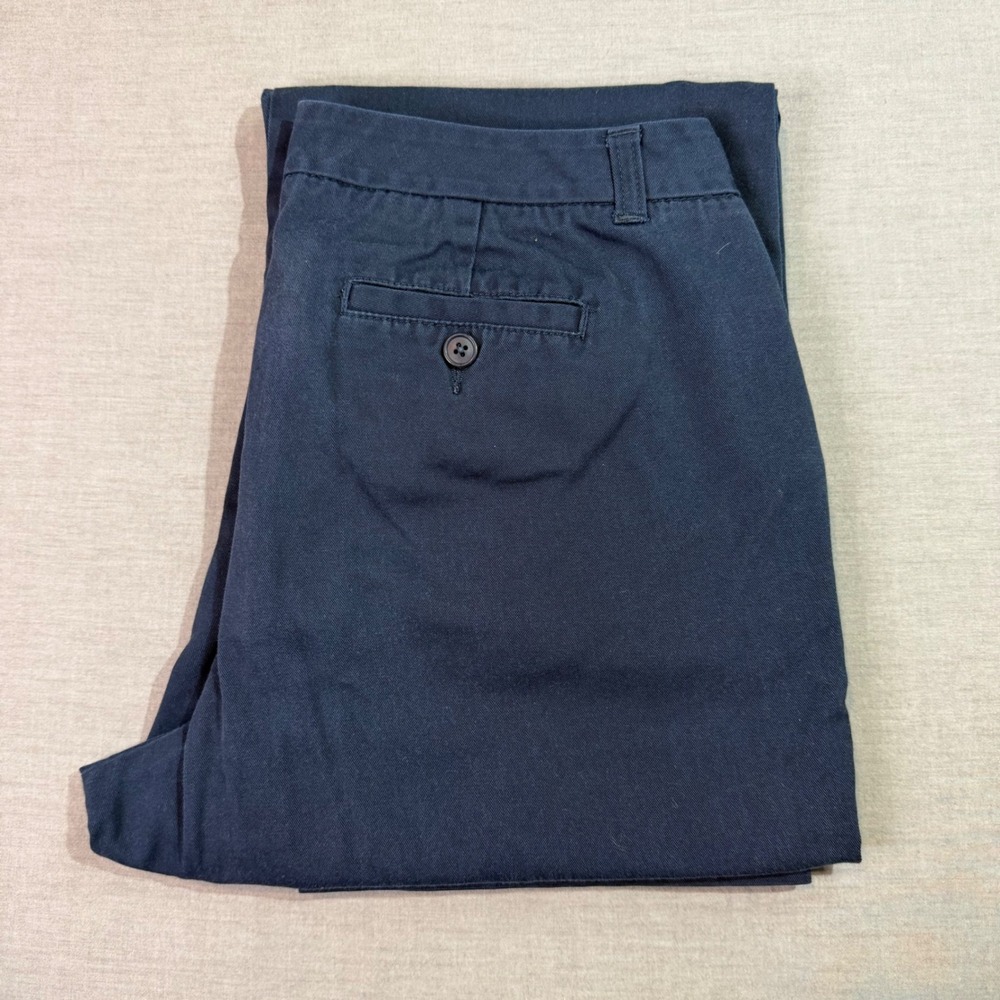 Lands' End Chino Pants Womens 6 Tall Navy Blue Excellent Straight Leg Stretch